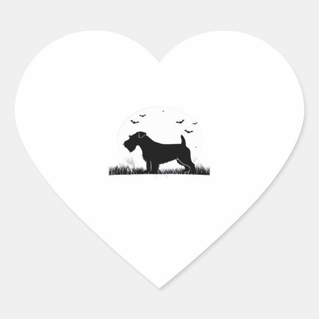 Sticker Cœur Sealyham Terrier Dog � Halloween Moon Silhouette O (Devant)