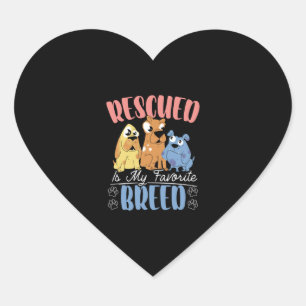 Sticker Cœur Secouru Est Ma Race Favorite Sauvetage Animal