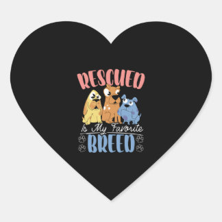 Sticker Cœur Secouru Est Ma Race Favorite Sauvetage Animal