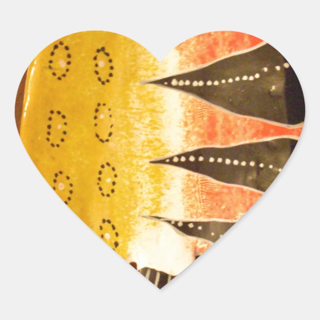 Sticker Cœur Sensation striée Tigre Barbe Poisson Imprimer (Devant)