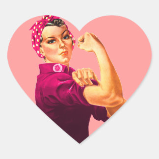 Sticker Cœur Sensibilisation au cancer Rosie Le Riveter