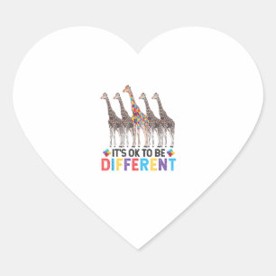 Sticker Cœur Sensibilisation sur l'autisme Cute Giraffe Animal 