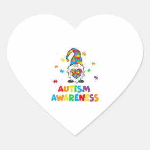 Sticker Cœur Sensibilisation sur l'autisme Gnomes Coeur
