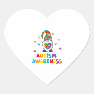Sticker Cœur Sensibilisation sur l'autisme Gnomes Coeur