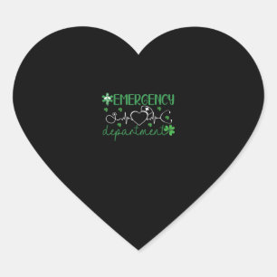 Sticker Cœur Service d'urgence Funny ER Nurse Irish St Patri