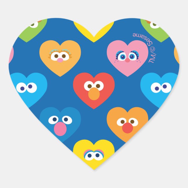 Sticker Cœur Sesame Street Valentine Hearts Motif (Devant)