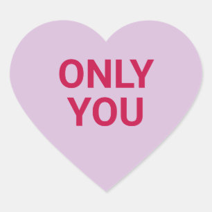 Sticker Cœur Seulement toi mignonne violette conversation de la