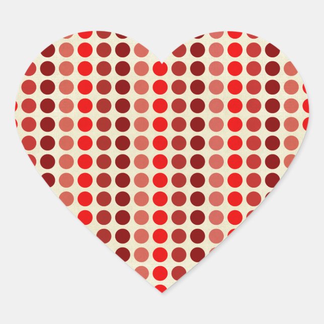 Sticker Cœur Shades of Red Pois par Shirley Taylor (Devant)