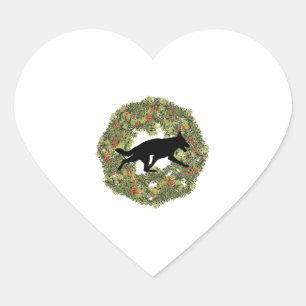 Sticker Cœur Shadow Silhouette Allemand Berger Chien dans une c
