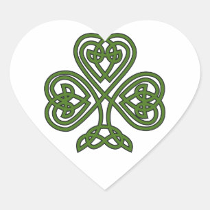 Sticker Cœur Shamrock celte - Jour de la Saint Patrick