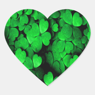 Sticker Cœur Shamrocks et coeurs Saint Patrick's Day Green