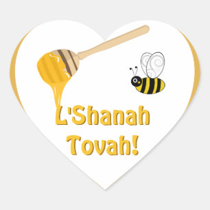 Sticker Cœur Shanah Tovah Rosh Hashanah Nouvel An juif