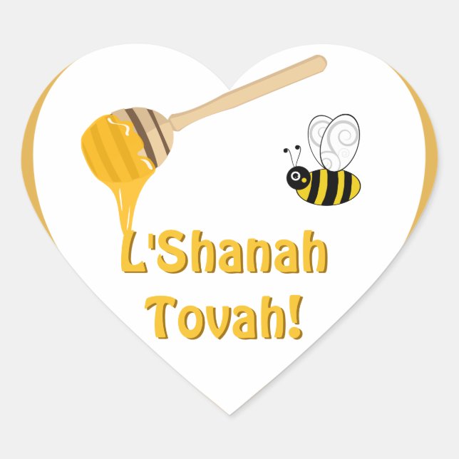 Sticker Cœur Shanah Tovah Rosh Hashanah Nouvel An juif (Devant)