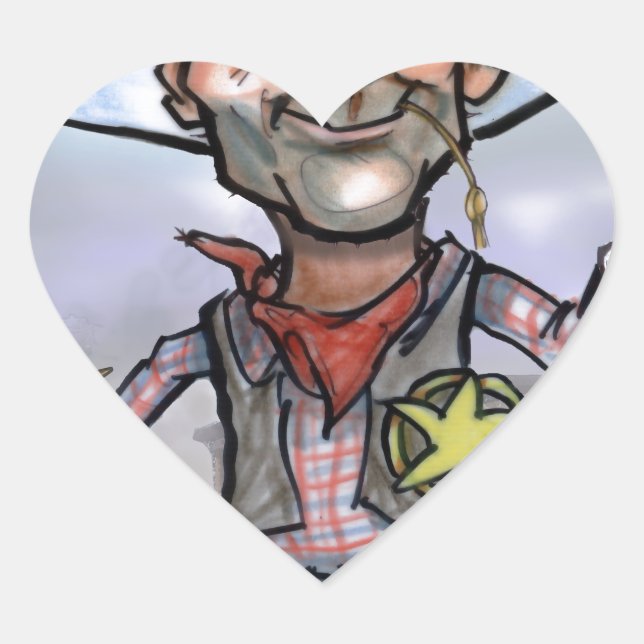 Sticker Cœur Sheriff (Devant)