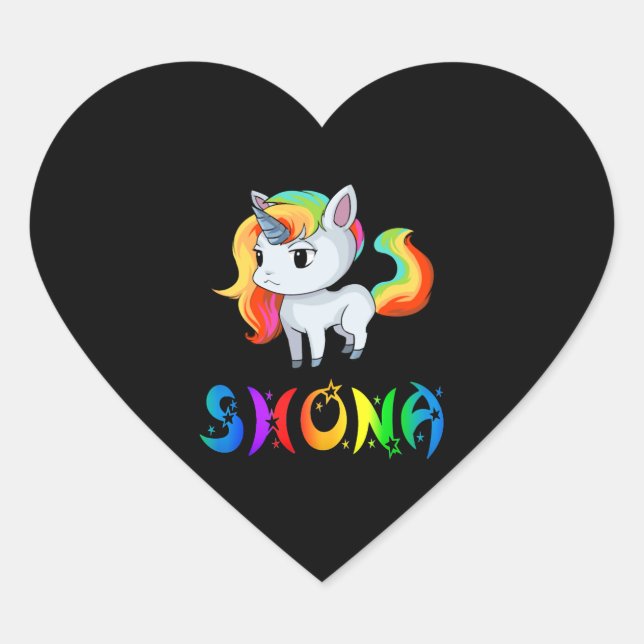 Sticker Cœur Shona Unicorn (Devant)