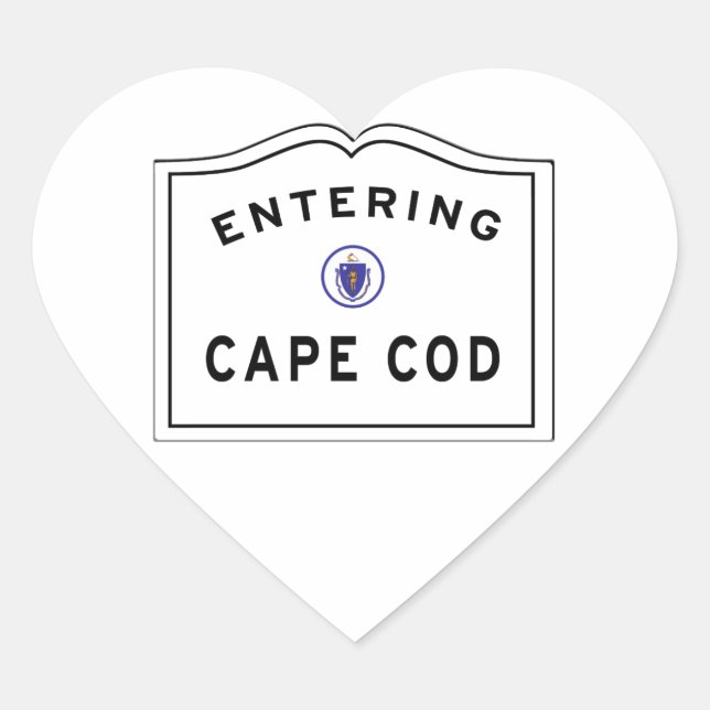 Sticker Cœur Signe Cape Cod MA (Devant)