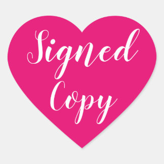 Sticker Cœur Signé Copie Romance Auteur Écrivain rose chaud