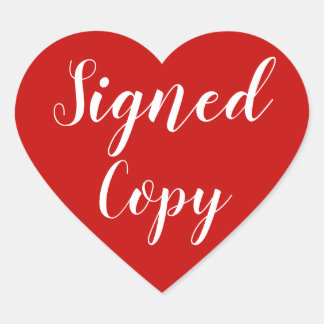 Sticker Cœur Signé Copie Romance Auteur Écrivain Rouge