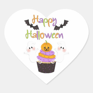 Sticker Cœur Signe de petit gâteau de Halloween