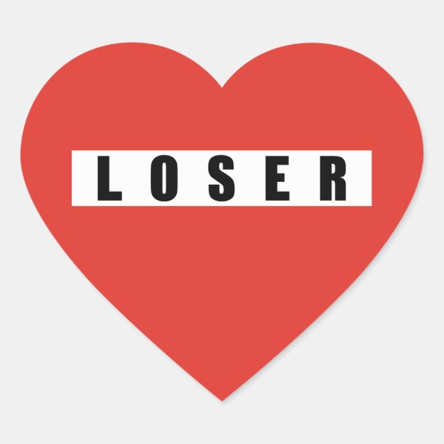STICKER CŒUR SIGNE D'INTERDICTION LOSER (Devant)