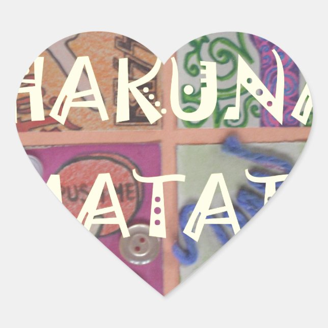 Sticker Cœur Signe Hakuna Matata - Impression (Devant)