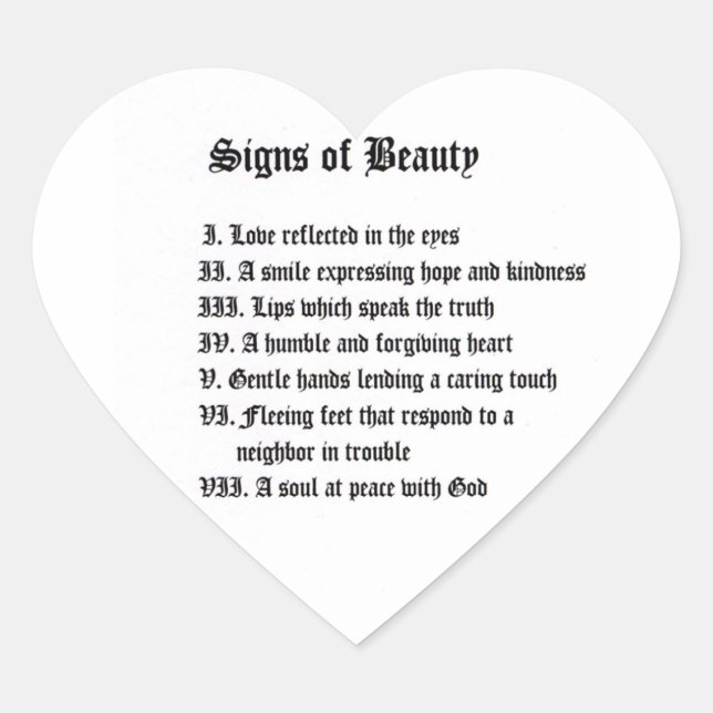 Sticker Cœur Signes de beauté (Devant)