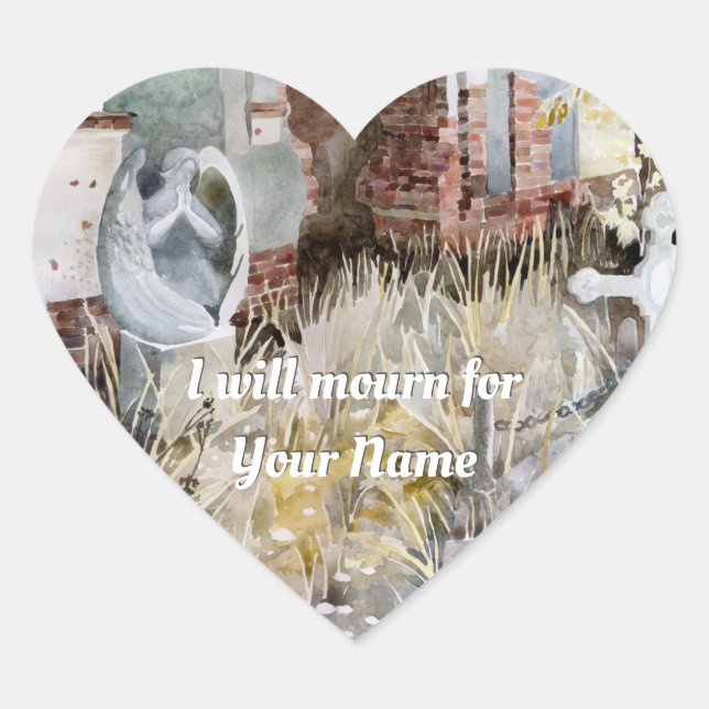 Sticker Cœur Silence éternel dans le cimetière (Devant)