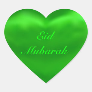 Sticker Cœur Silencieux Satin Vert Aïd Moubarak