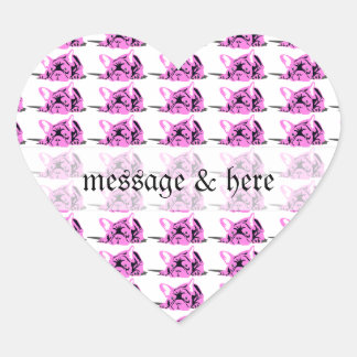 Sticker Cœur Silhouette de Bouledogue Français