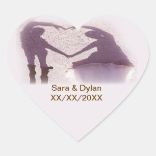 Sticker Cœur Silhouette de couple nuptiale Coeur en Mariage de 