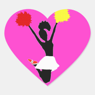 Sticker Cœur Silhouette pom-pom girl