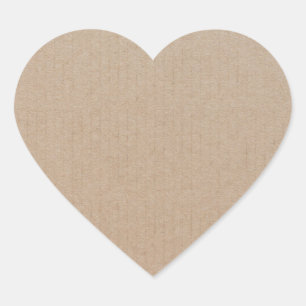 Sticker Cœur Simple Coeur vierge en forme de Kraft Brown
