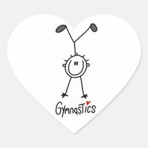 Sticker Cœur Simple Gymnaste Figurine Bâton