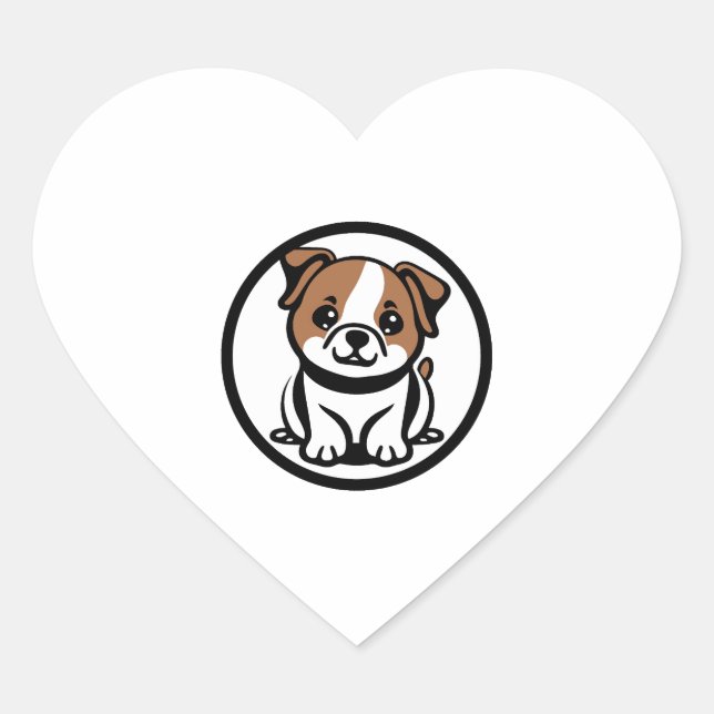 Sticker Cœur Simple mignon chien Copier (Devant)