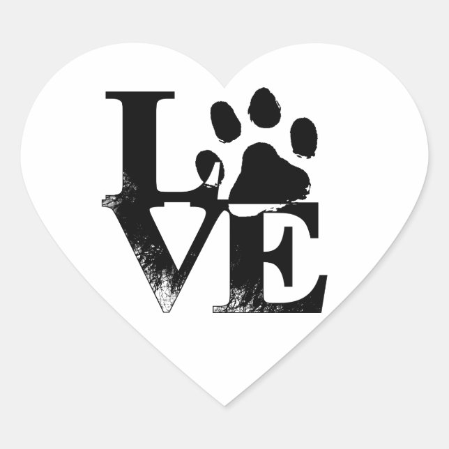Sticker Cœur Simple Paw d'amour pour animal (Devant)