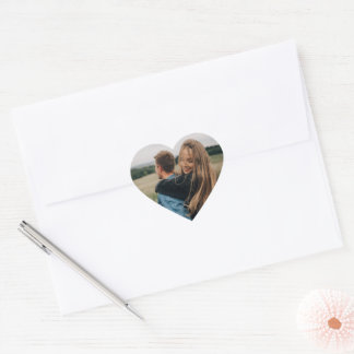 Sticker Cœur Simple Photo Mariage Coeur