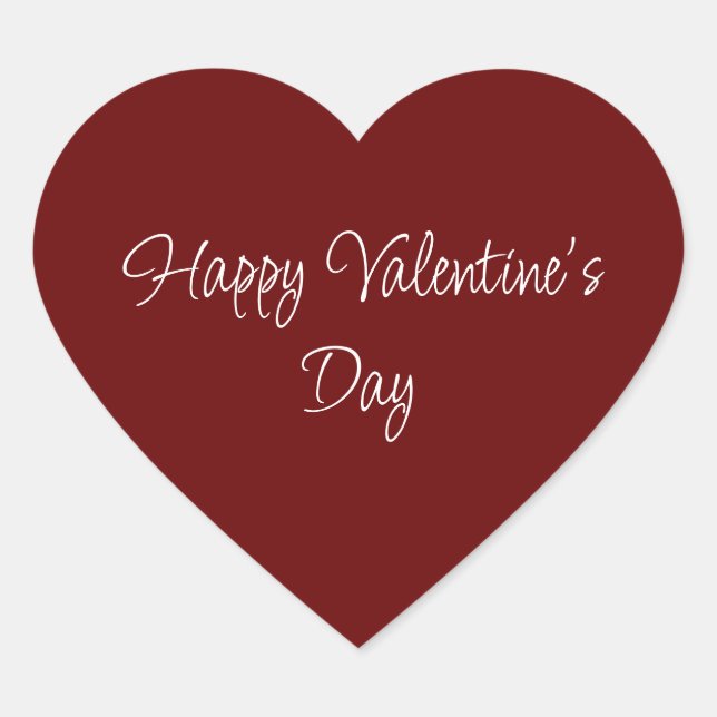 Sticker Cœur Simple Saint Valentin Élégant Script Rouge (Devant)
