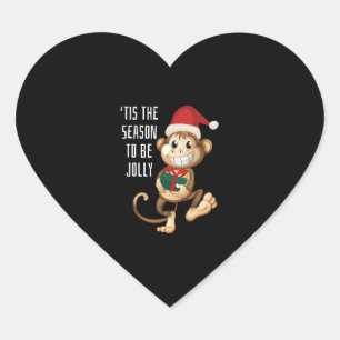 Sticker Cœur Singe de Noël