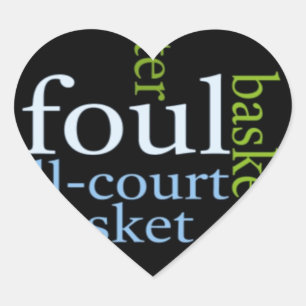 Sticker Cœur Slam Dunk de Mots: Jeu de Basket-ball des Champion