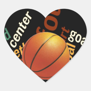 Sticker Cœur Slam Dunk de Vocabulaire : Basketball Jeu des Cham
