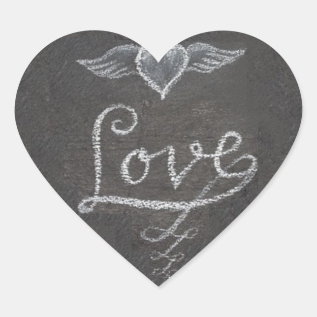 Sticker Cœur Slate Love in Chalk Heart (Devant)