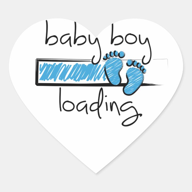 Sticker Cœur Slogan Baby Boy est un loading. (Devant)