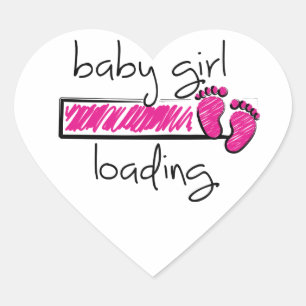 Sticker Cœur Slogan baby girl est loading. La fille de mon bébé