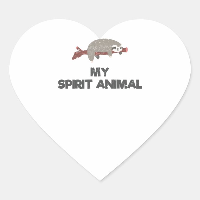 Sticker Cœur Sloth Est Mon Esprit Animal (Devant)