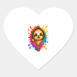 Sticker Cœur Sloth Porter lunettes de soleil Hawaiian Vintage
