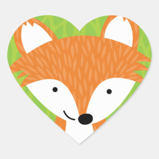 Sticker Cœur Sly Little Fox - Amis de la forêt