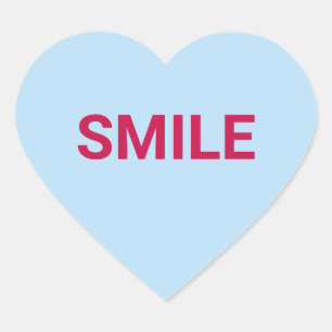 Sticker Cœur Smile blue fun mignon conversation de la Saint Val