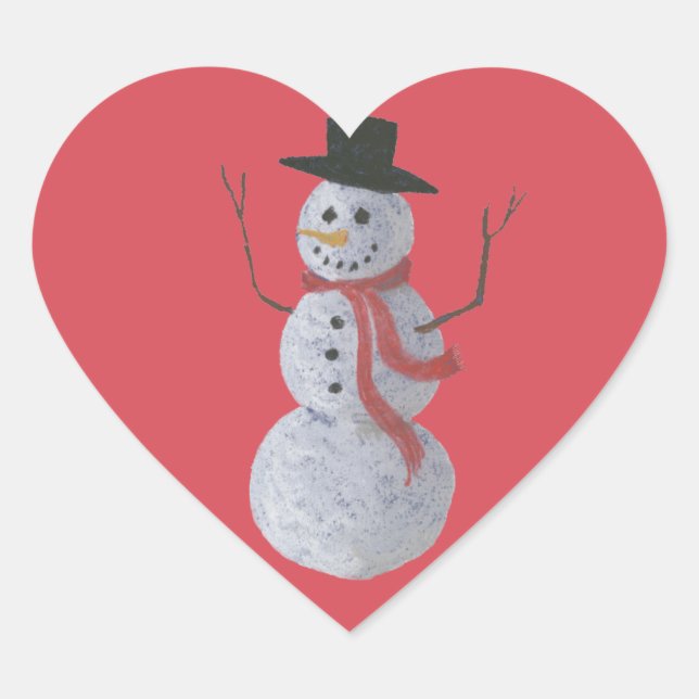 Sticker Cœur Snowman (Devant)