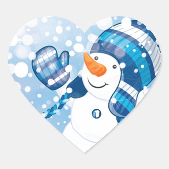 Sticker Cœur Snowman (Devant)