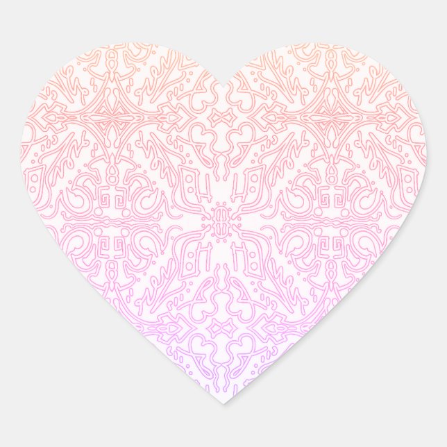 Sticker Cœur Soft Pink Dream Mandala pattern series (Devant)